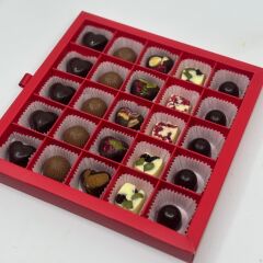 Premium Dolgulu & Kafes Belçika Çikolata Kutusu – 25’li Kutu